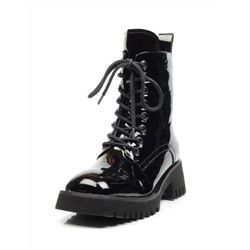 CXR124-2P BLACK Ботинки демисезонные женские (натуральная кожа, байка)