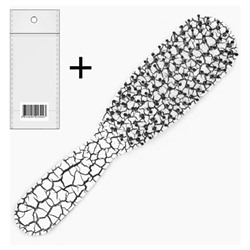 Merilin. CMB206 Расческа - щетка продолговатая с ручкой кракелюр изогнутая 15,5х3,5х2,5см