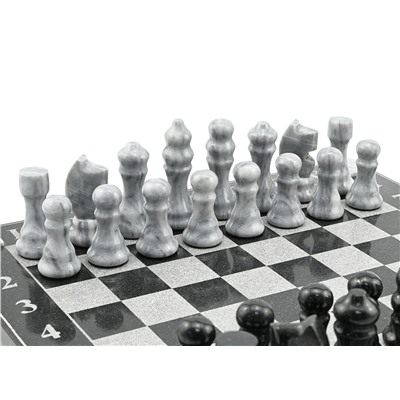 Шахматы подарочные из камня змеевик и гранит 360*360мм