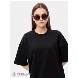 Трикотажное женское платье-футболка оверсайз Lingeamo черное ВП-09 (7)