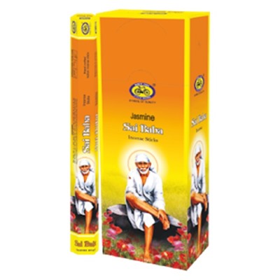 SAI BABA JASMINE Incense Sticks, Cycle Pure Agarbathies (САИ БАБА ЖАСМИН ароматические палочки, Сайкл Пьюр Агарбатис), уп. 20 палочек.