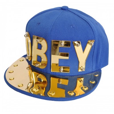 Бейсболка 3D "OBEY", золото (blue & blue)