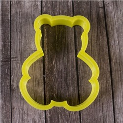 Вырубка для пряника "Мишка сидит" пластик, 7 см
