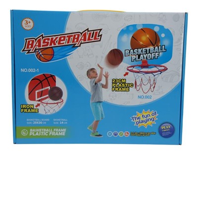 Баскетбольное кольцо + мяч + насос 29*38см / коробка  002