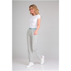 T&N 7403 белый/серая_полоска _«меланж», Брюки,  Ремень,  Футболка