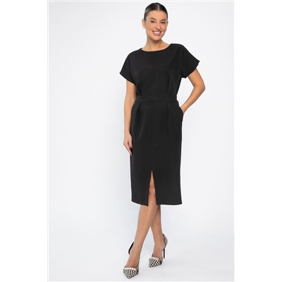 Платье с карманами Утренняя роса (черное) П14371-16М