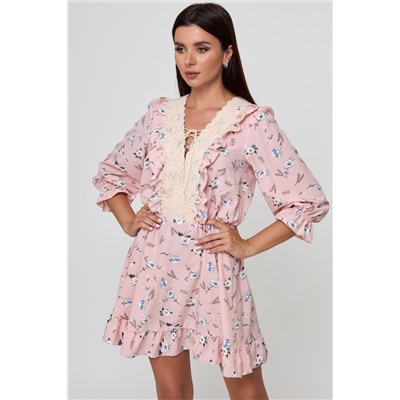 Anelli 1023 пудра_цветы, Платье