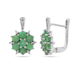 Серьги из серебра изумруд берилл, Диас2