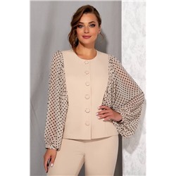 Beautiful&Free 3091 бежевый+горох, Брюки,  Жакет