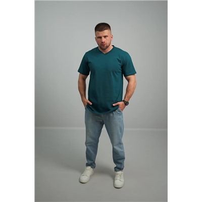 Мужская футболка больших размеров c V-вырезом Happyfox