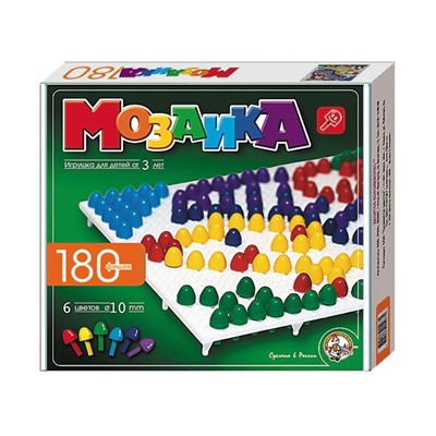 Пластмассовая мозаика для детей, 180 элементов