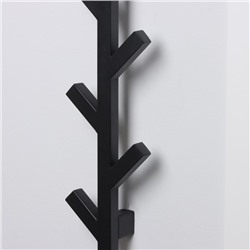 Вешалка настенная Березка, 8 крючков, 76×14×8 см, цвет черная