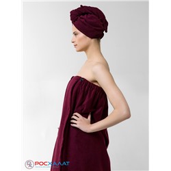 Женский махровый банный комплект (парео на пуговицах и чалма) К-26 (122)