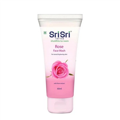 ROSE FACE WASH, Sri Sri Tattva (Средство для умывания С РОЗОЙ, для подтянутой и сияющей кожи, Шри Шри Таттва), 60 мл.