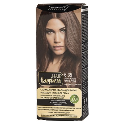 HAIR Happiness Стойкая крем-краска для волос тон № 6.35 Золотистый темно-русый