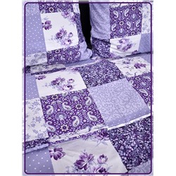 Постельное белье Шуйская бязь Пэчворк фиолетовый 9909-2