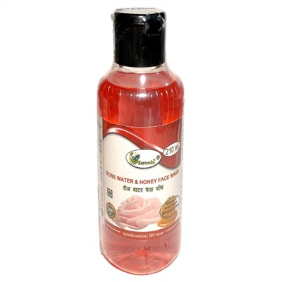 ROSE WATER & HONEY Face Wash, Karmeshu (ГЕЛЬ ДЛЯ УМЫВАНИЯ Розовая вода и Мёд, Кармешу), 210 мл.