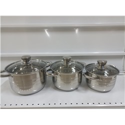 Набор кастрюль нержавеющая сталь 16*18*20 см   (6шт)