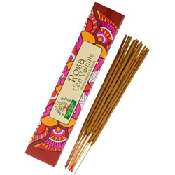 ROSE WITH VANILLA Natural Masala Incense, Namaste India (РОЗА С ВАНИЛЬЮ натуральные масала благовония, Намасте Индия), уп. 15 г.