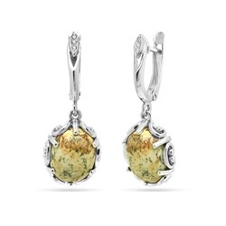 Серьги из серебра яшма песчаная, СПН4049