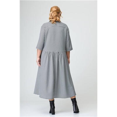 Avenue Fashion 0102 мелкая_клетка/черный+белый, Платье