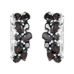 Серьги из серебра гранат, Арабеска