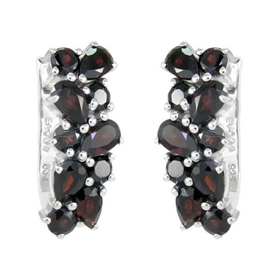 Серьги из серебра гранат, Арабеска