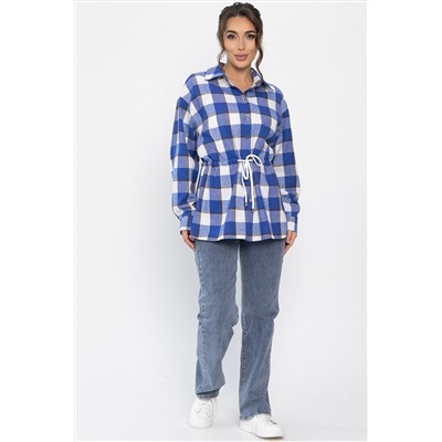 Рубашка хлопковая Джанет (электрик/белая) Б14271-4М