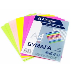 Бумага д/ксерокса цветная А4 100л  Неон Микс 70г/м2  AL6894