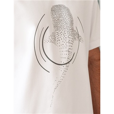 Свободная футболка  с авторским принтом