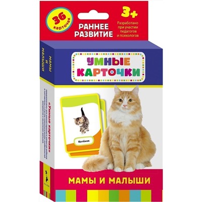 Развивающие карточки. Мамы и малыши 3+