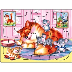 Пазл из пенокартона "Котенок и мышата" Р-162