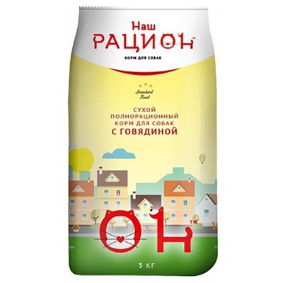 Наш рацион корм для кошек Говядина 400г  АГ