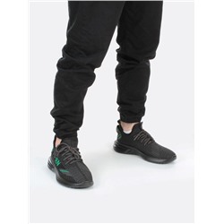 HA103-2 BLACK/GREEN Кроссовки мужские (текстиль) размер