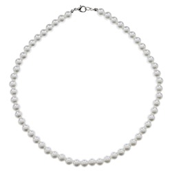 Бусы пластиковые под "ЖЕМЧУГ" на застежке (бусины 7-8 мм., длина 40-45 см.), 1 шт.