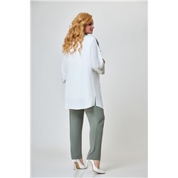 Svetlana-Style 1629 мох+молочный, Кардиган,  Брюки,  Топ