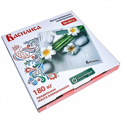 Весы 180 кг 26×26 см электронные напольные ВАСИЛИСА ВА-4012 "Спа"