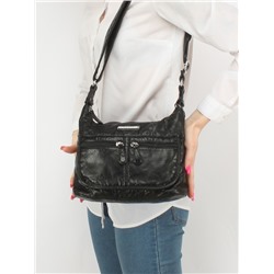 Сумка женская искусственная кожа Guecca-RY 015,  1отд,  плеч/ремень,  черный 253259