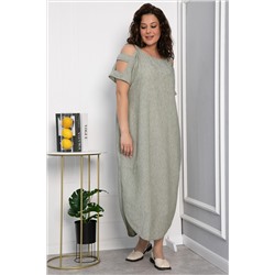 Платье В отпуск (зеленый меланж) П13708-8М