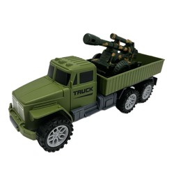 Грузовик Военный (инерцион.) бортовой + пушка 26*13см / пакет 505А
