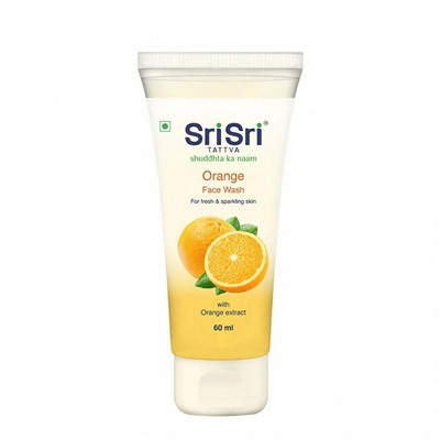 ORANGE FACE WASH, Sri Sri Tattva (Гель для умывания С ЭКСТРАКТОМ АПЕЛЬСИНА, для свежей и сияющей кожи, Шри Шри Таттва), 60 мл. - СРОК ГОДНОСТИ ДО 31 ЯНВАРЯ 2025 ГОДА