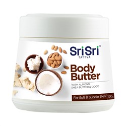 BODY BUTTER With Almond, Shea Butter & Cocoa Butter, Sri Sri Tattva (МАСЛО ДЛЯ ТЕЛА С миндалём, маслом ши и маслом какао, Шри Шри Таттва), 150 г.