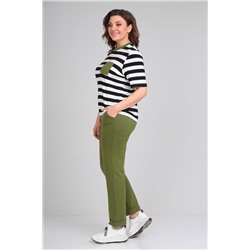 Michel chic 1338 черный-белый-зеленый, Брюки,  Футболка