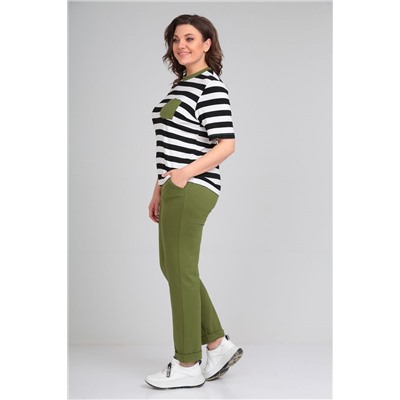 Michel chic 1338 черный-белый-зеленый, Брюки,  Футболка