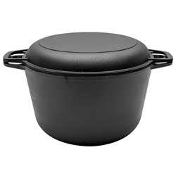 Кастрюля чугунная с крышкой-сковородой чугунной, 4 л, 22 см 1304-4 ТМ ГАРДАРИКА