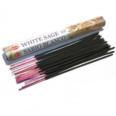 Hem Incense Sticks PRECIOUS WHITE SAGE (Благовония Драгоценный БЕЛЫЙ ШАЛФЕЙ, Хем), уп. 20 палочек.