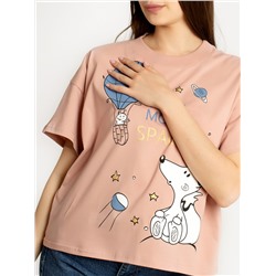 Футболка ФЛ-2 "Оверсайз" пудровый