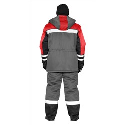 Костюм зимний "ЗИМНИК" куртка/брюки, цвет: т.серый/черный/красный