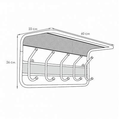 Вешалка с полкой "Гранада 21" (GRANADA 21 hanger with shelf) ВСПГ21 Ч (Черный)