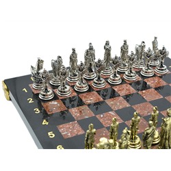 Шахматы подарочные с металлическими фигурами "Троянская война", 250*250мм